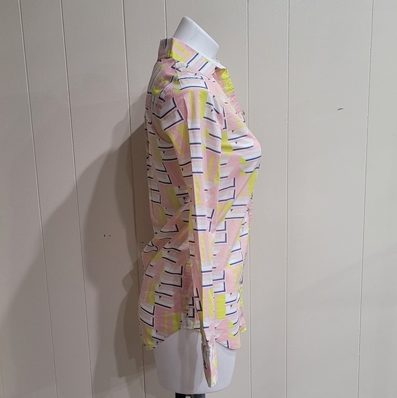 J Crew Bright Pastel Button Down Shirt  Women's Sz XXS- NWT - Picture 4 of 10